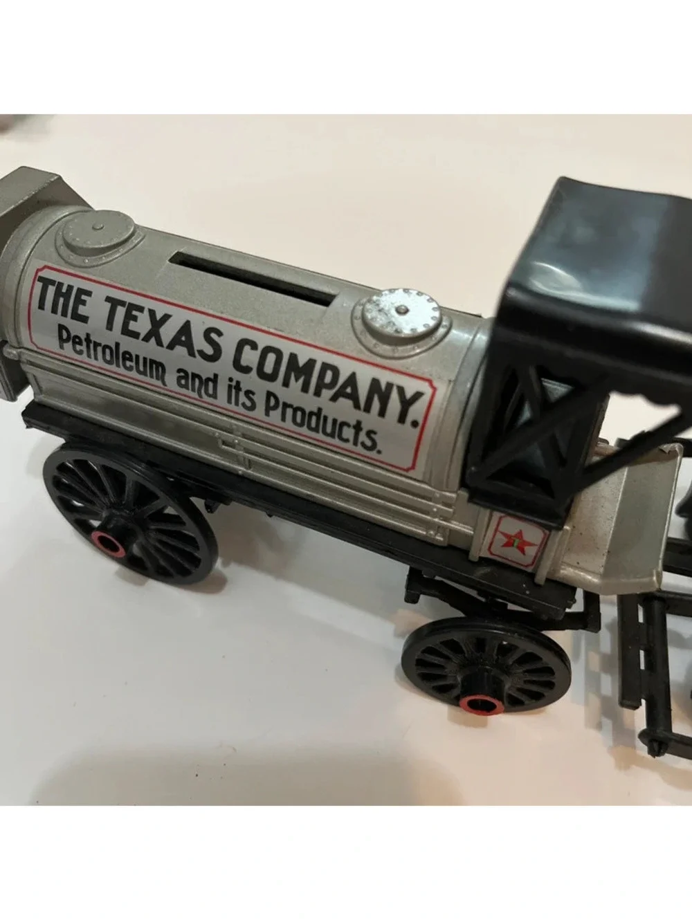 Vintage Horse Drawn Tank Wagon Coin Bank Toy 1991